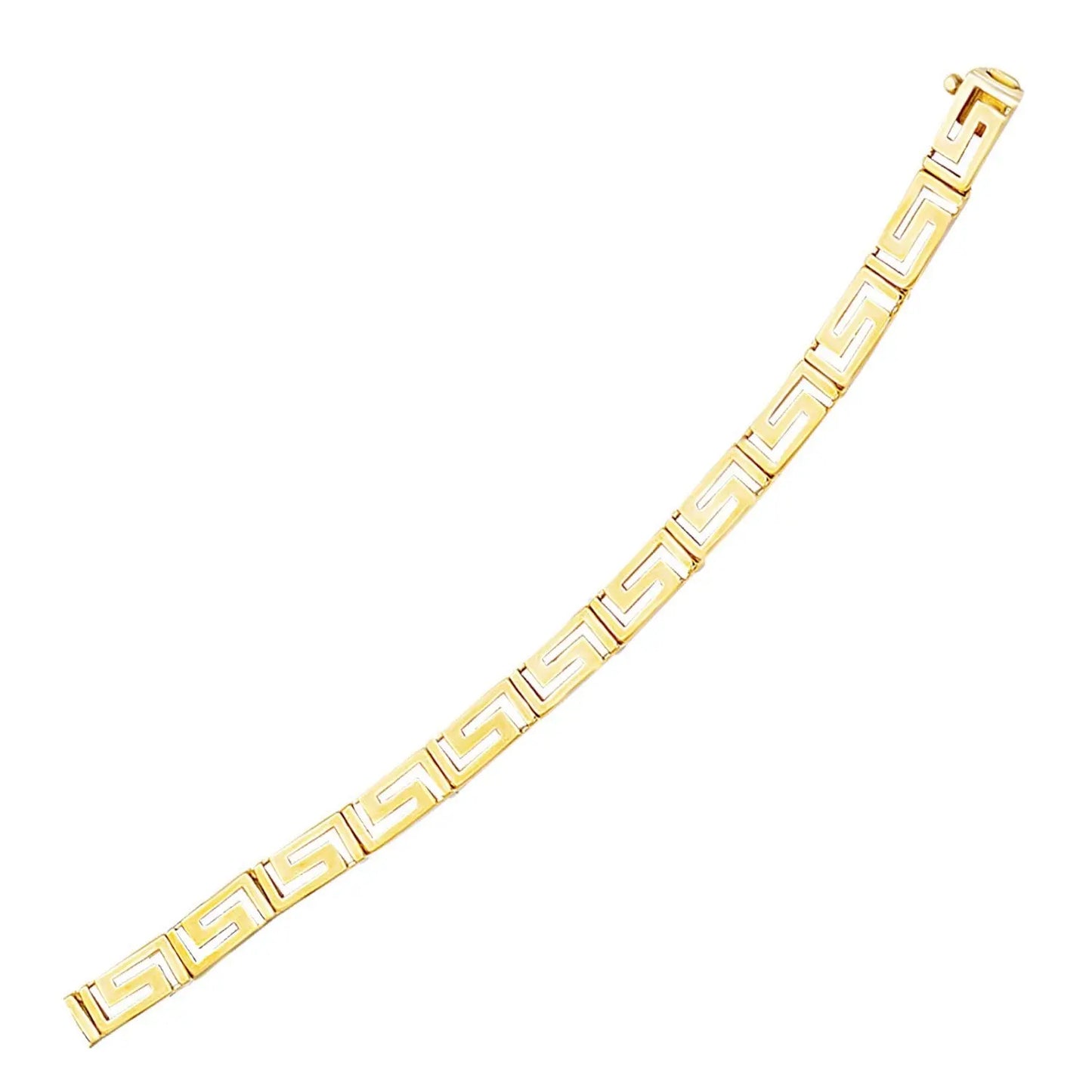 14k Yellow Gold Fancy Greek Key Motif Bracelet (6.35 mm) RCJ Bracelets  CELESTIA LUXE JEWELLERS