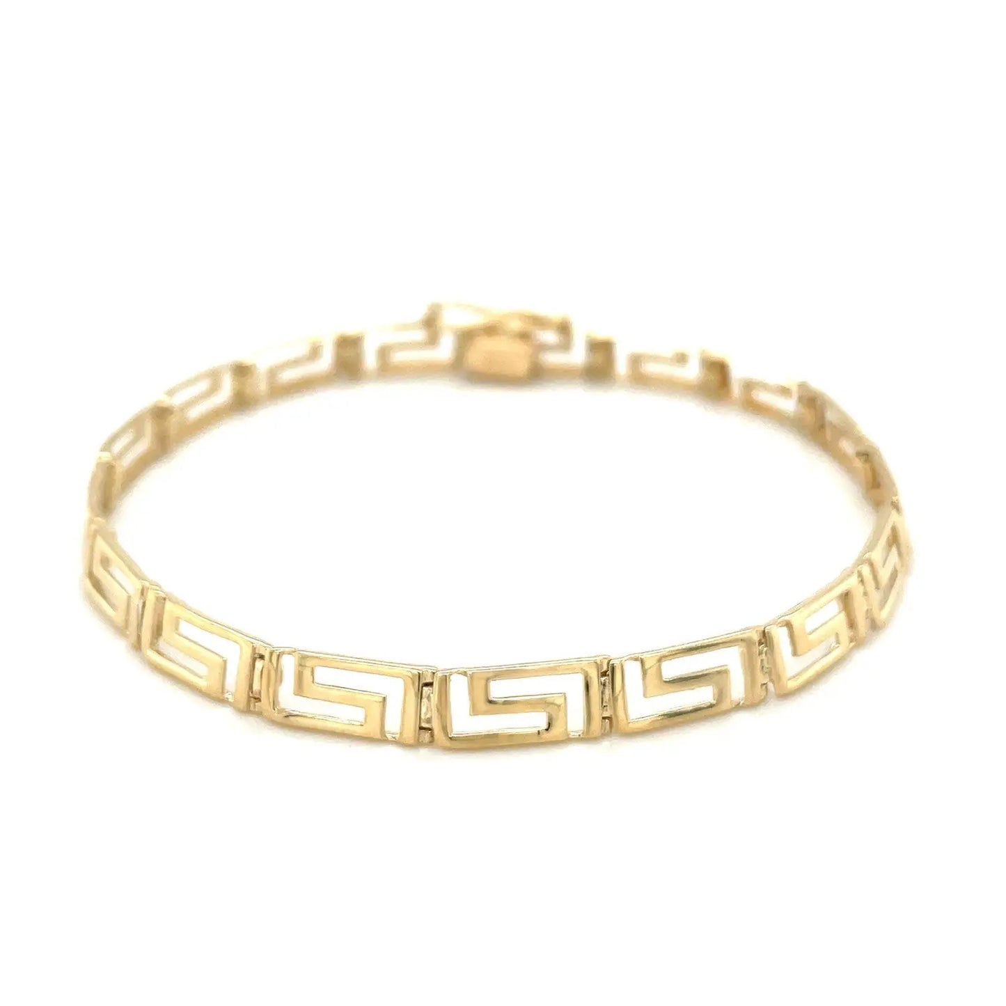 14k Yellow Gold Fancy Greek Key Motif Bracelet (6.35 mm) RCJ Bracelets  CELESTIA LUXE JEWELLERS