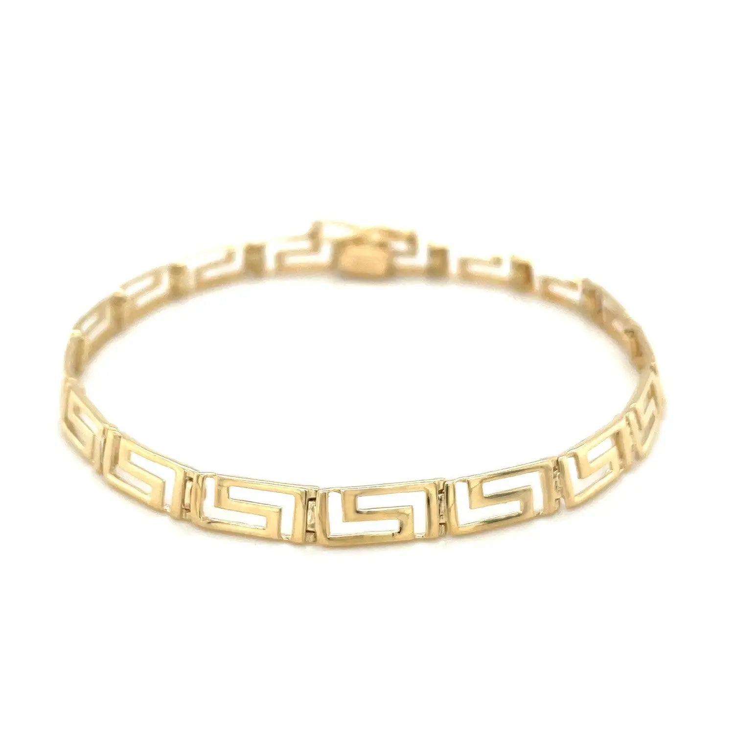 14k Yellow Gold Fancy Greek Key Motif Bracelet (6.35 mm) RCJ Bracelets  CELESTIA LUXE JEWELLERS