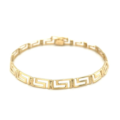 14k Yellow Gold Fancy Greek Key Motif Bracelet (6.35 mm) RCJ Bracelets  CELESTIA LUXE JEWELLERS