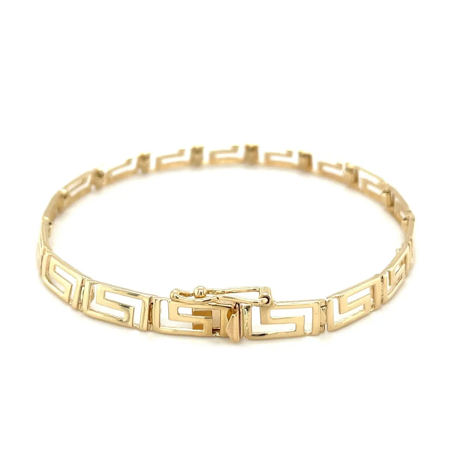 14k Yellow Gold Fancy Greek Key Motif Bracelet (6.35 mm) RCJ Bracelets  CELESTIA LUXE JEWELLERS