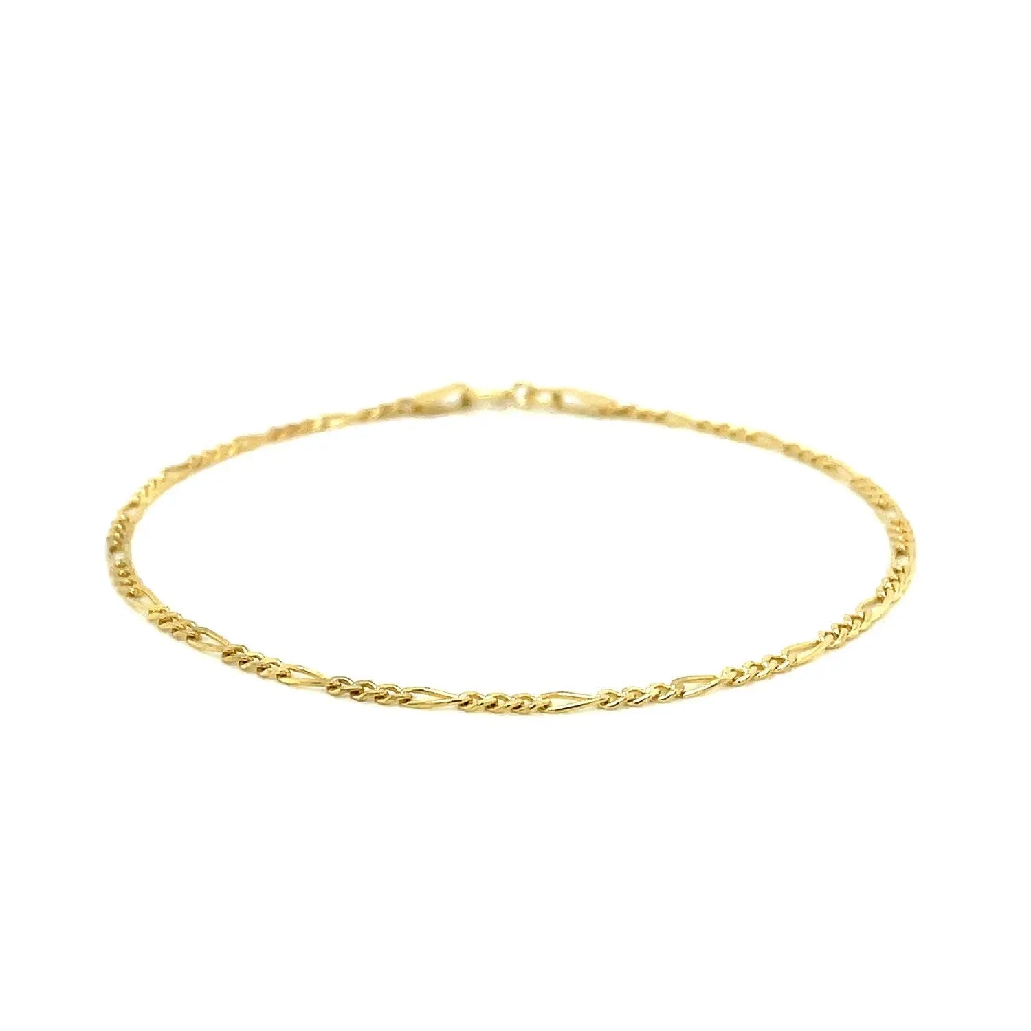 14k Yellow Gold Figaro Bracelet (1.90 mm) RCJ Bracelets  CELESTIA LUXE JEWELLERS