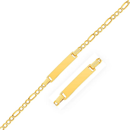 14k Yellow Gold Figaro Link Childrens ID Bracelet (3.30 mm) RCJ Bracelets  CELESTIA LUXE JEWELLERS