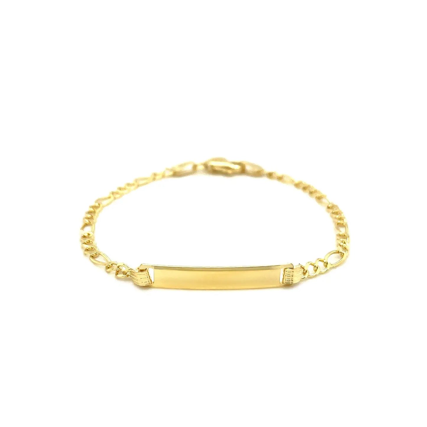 14k Yellow Gold Figaro Link Childrens ID Bracelet (3.30 mm) RCJ Bracelets  CELESTIA LUXE JEWELLERS
