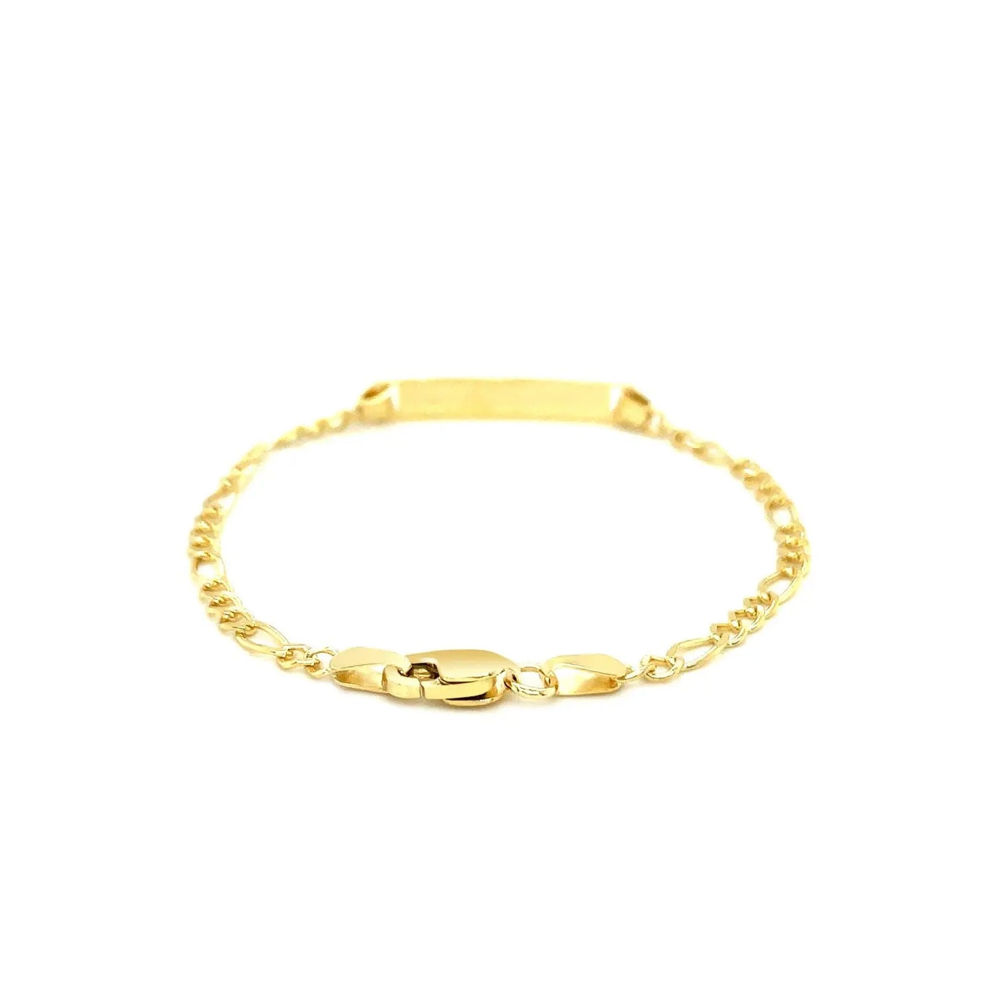 14k Yellow Gold Figaro Link Childrens ID Bracelet (3.30 mm) RCJ Bracelets  CELESTIA LUXE JEWELLERS