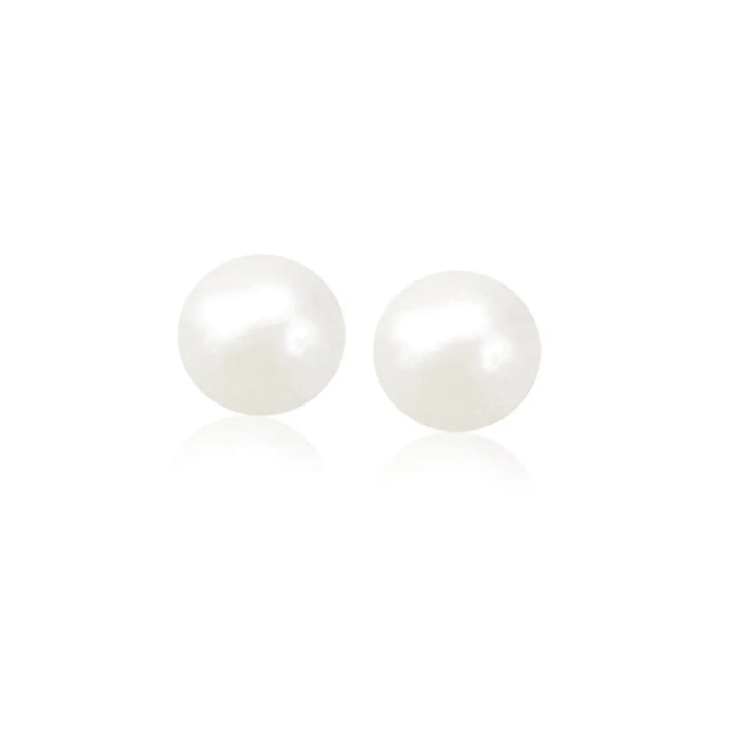 14k Yellow Gold Freshwater Cultured White Pearl Stud Earrings (8mm) RCJ Earrings  CELESTIA LUXE JEWELLERS