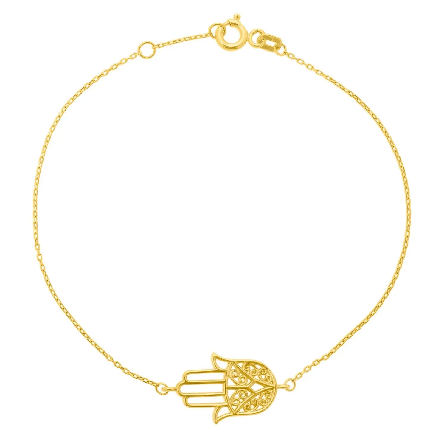 14k Yellow Gold Hamsa Bracelet RCJ Bracelets  CELESTIA LUXE JEWELLERS