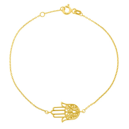 14k Yellow Gold Hamsa Bracelet RCJ Bracelets  CELESTIA LUXE JEWELLERS