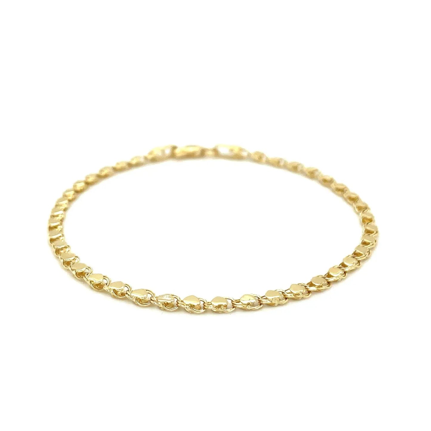 14k Yellow Gold Heart Bracelet (3.00 mm) RCJ Bracelets  CELESTIA LUXE JEWELLERS