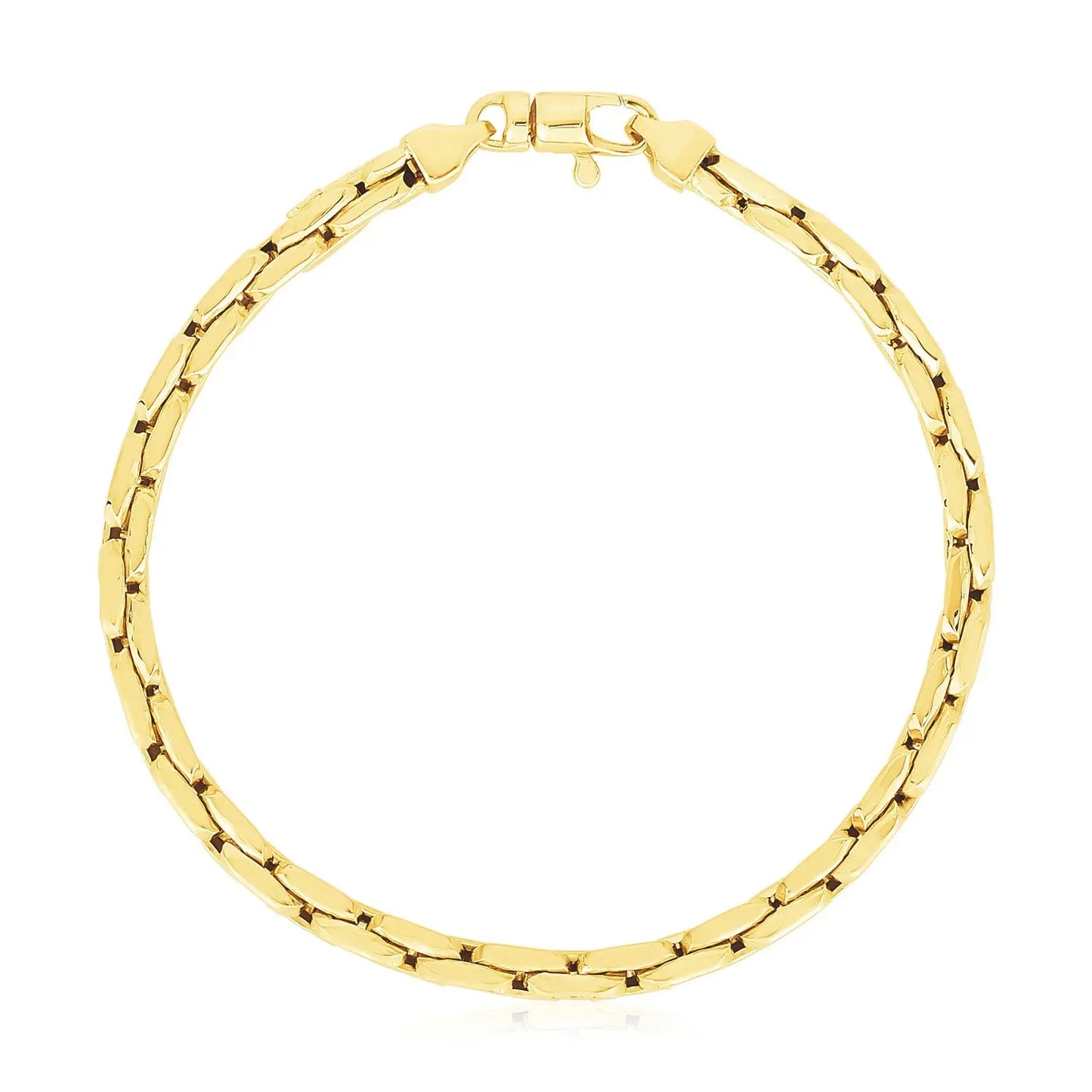 14k Yellow Gold High Polish Compressed Cable Link Bracelet (4.50 mm) RCJ Bracelets  CELESTIA LUXE JEWELLERS