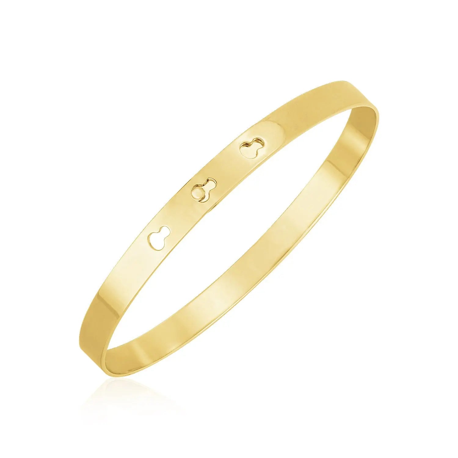 14k Yellow Gold High Polish Keyhole Clasp Bangle (6.00 mm) RCJ Bangles  CELESTIA LUXE JEWELLERS