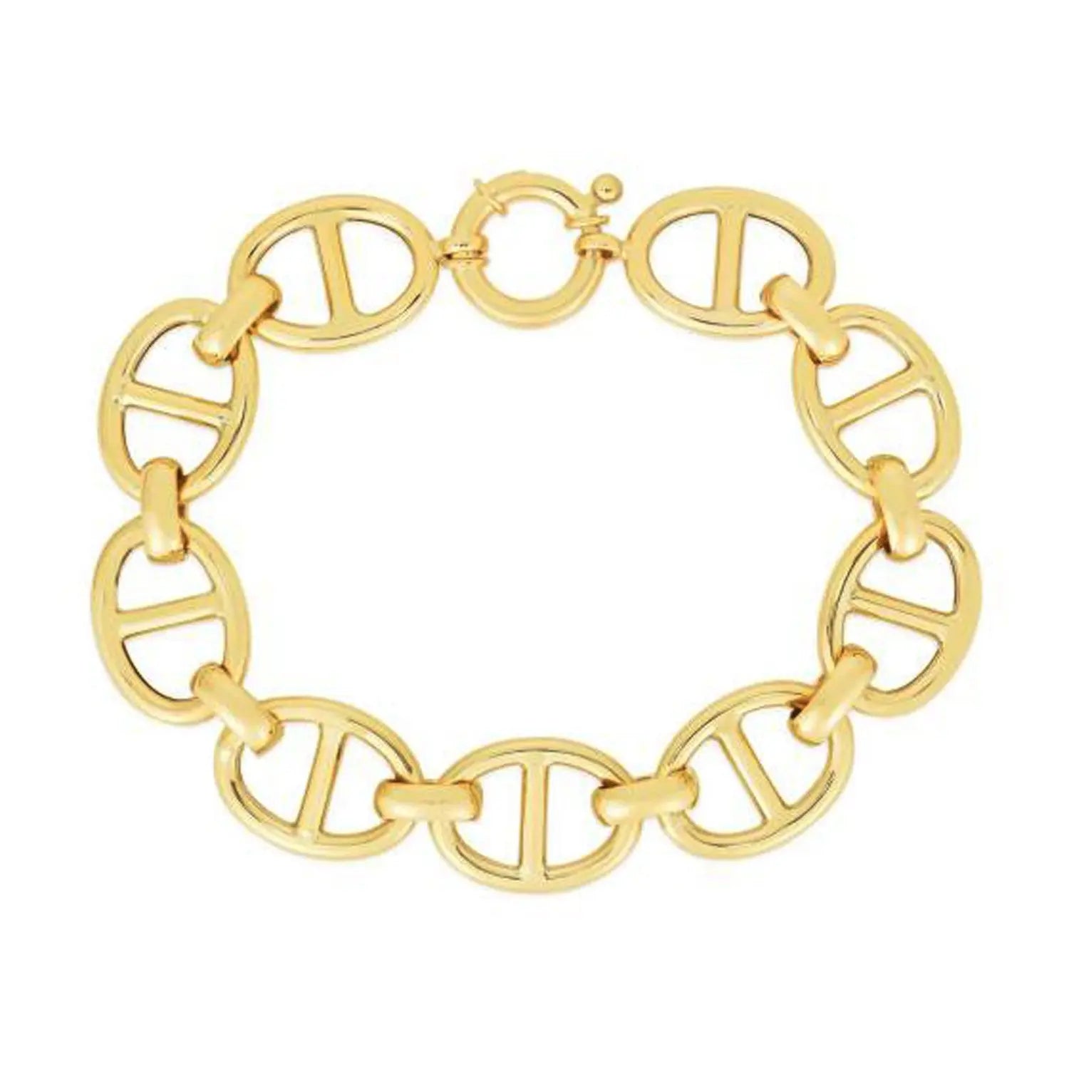 14k Yellow Gold High Polish Mariner Link Bracelet  (13.80 mm) RCJ Bracelets  CELESTIA LUXE JEWELLERS