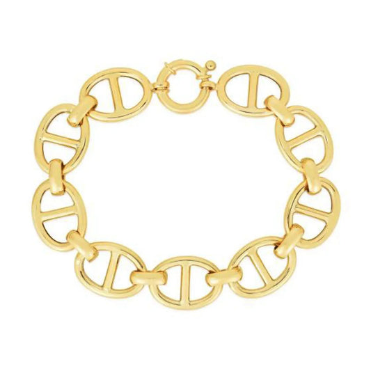 14k Yellow Gold High Polish Mariner Link Bracelet  (13.80 mm) RCJ Bracelets  CELESTIA LUXE JEWELLERS