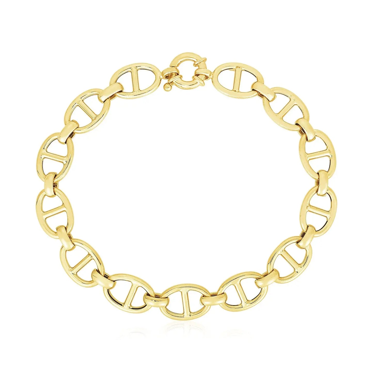 14k Yellow Gold High Polish Mariner Link Bracelet  (8.80 mm) RCJ Bracelets  CELESTIA LUXE JEWELLERS