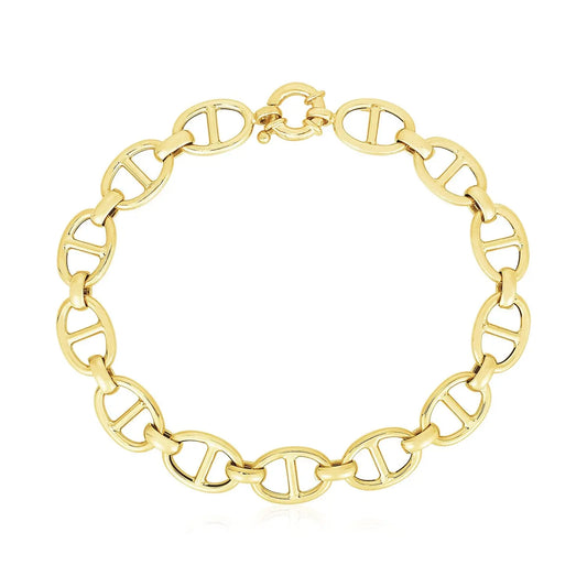 14k Yellow Gold High Polish Mariner Link Bracelet  (8.80 mm) RCJ Bracelets  CELESTIA LUXE JEWELLERS