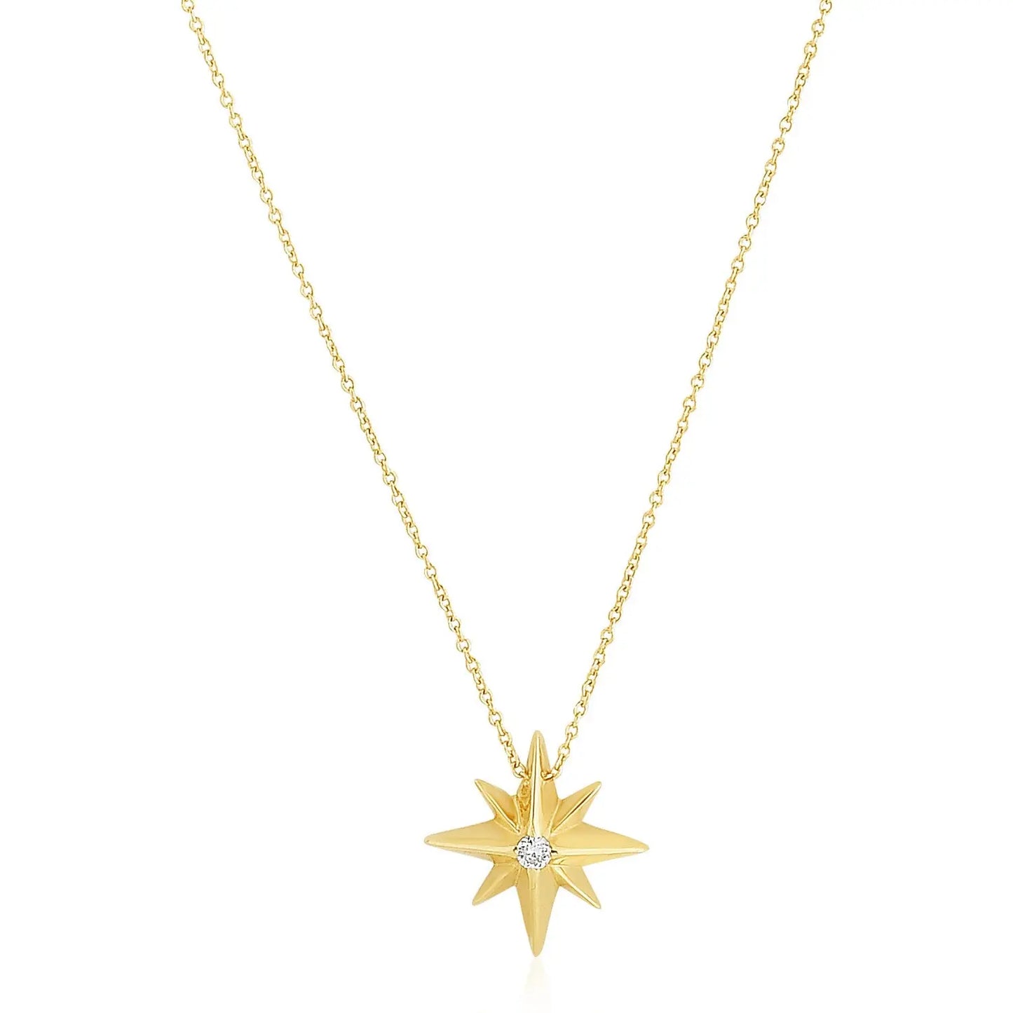 14k Yellow Gold High Polish North Star Necklace RCJ Necklaces  CELESTIA LUXE JEWELLERS