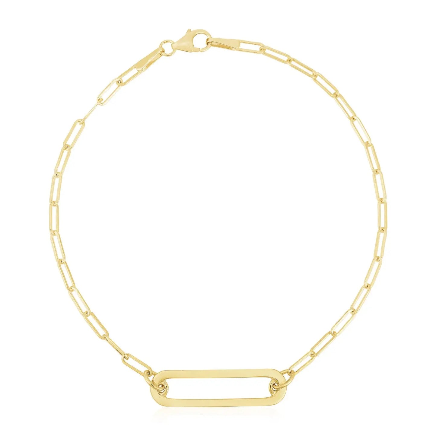 14k Yellow Gold High Polish Open Straight Paperclip Bracelet (2.10 mm) RCJ Bracelets  CELESTIA LUXE JEWELLERS