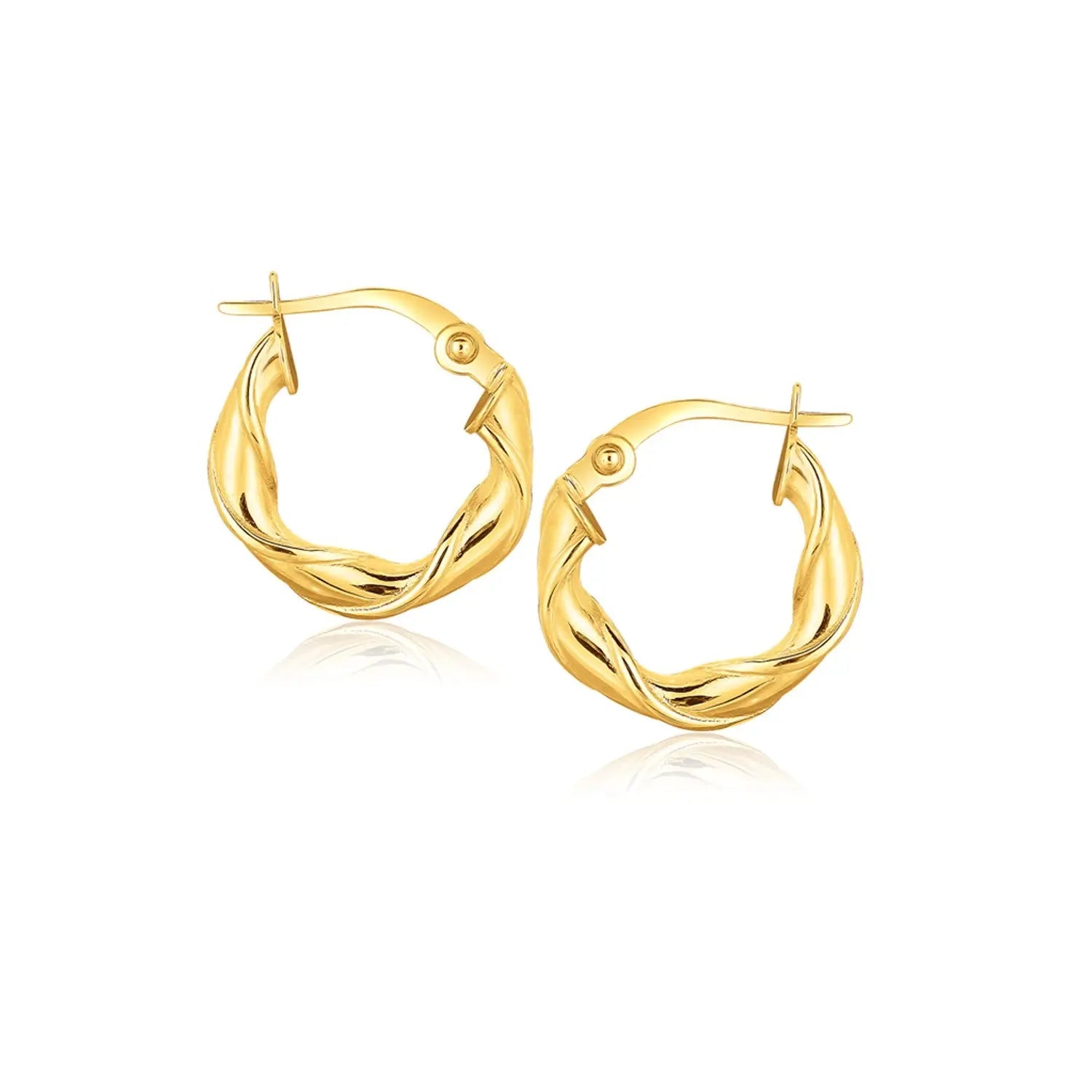 14k Yellow Gold Hoop Earrings (3x15mm) RCJ Earrings  CELESTIA LUXE JEWELLERS