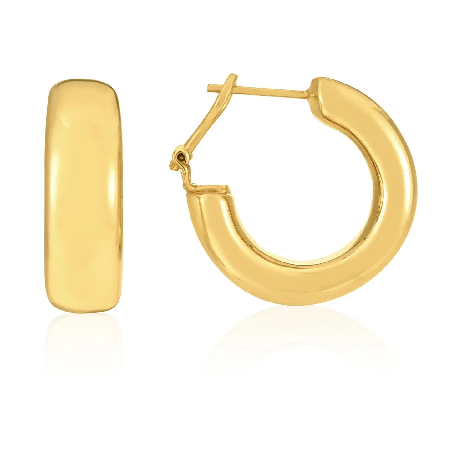 14k Yellow Gold Large Omega C Hoops RCJ Earrings  CELESTIA LUXE JEWELLERS