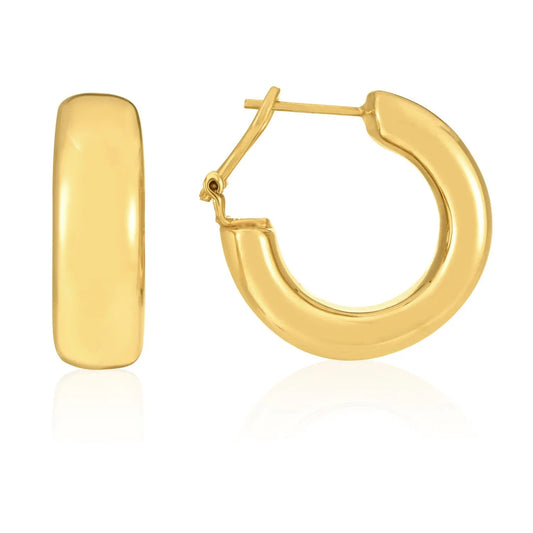 14k Yellow Gold Large Omega C Hoops RCJ Earrings  CELESTIA LUXE JEWELLERS