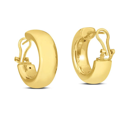 14k Yellow Gold Large Omega C Hoops RCJ Earrings  CELESTIA LUXE JEWELLERS