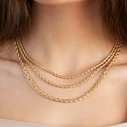 14k Yellow Gold Light Rope Chain (4.3 mm) RCJ Chains  CELESTIA LUXE JEWELLERS