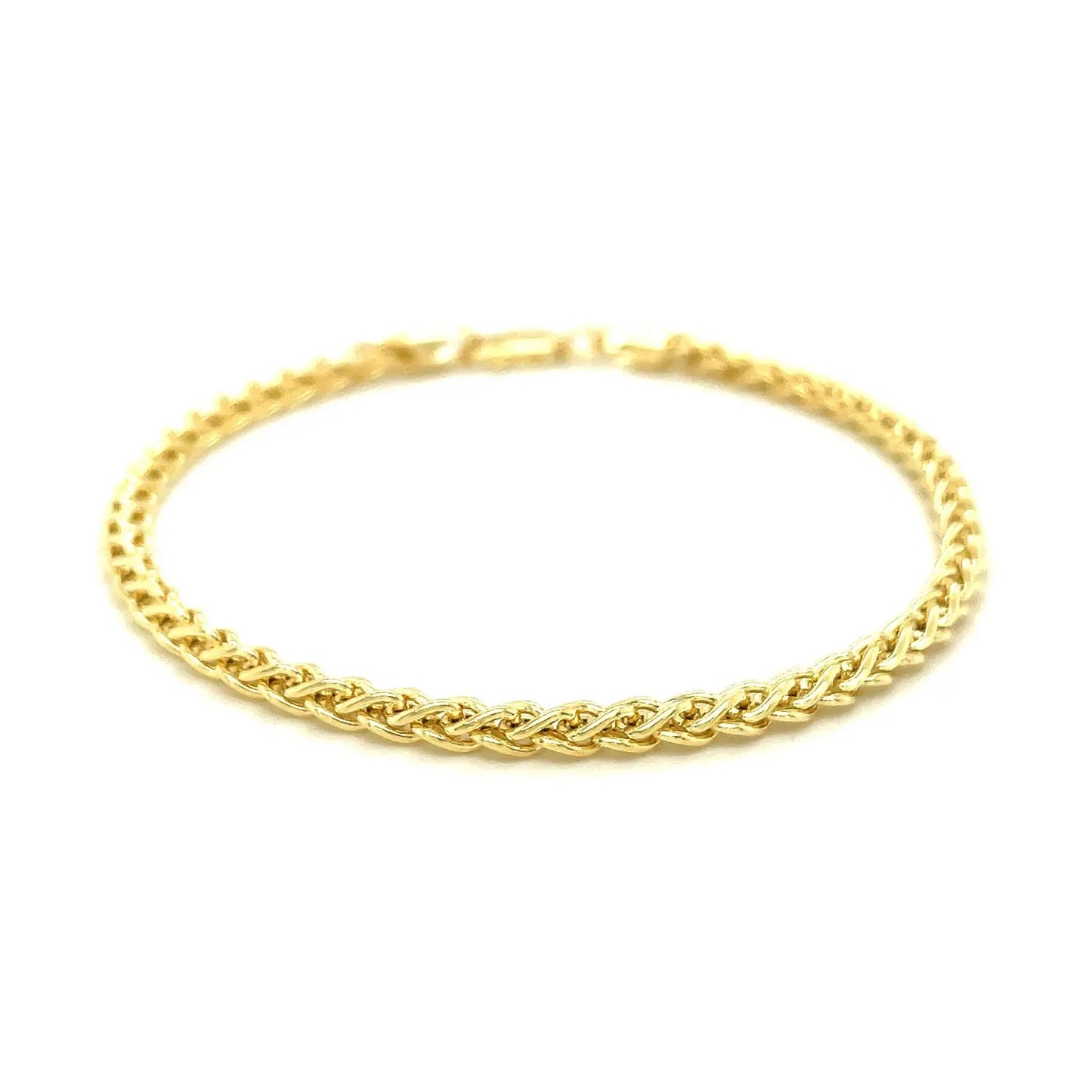 14k Yellow Gold Light Weight Wheat Bracelet  (3.20 mm) RCJ Bracelets  CELESTIA LUXE JEWELLERS
