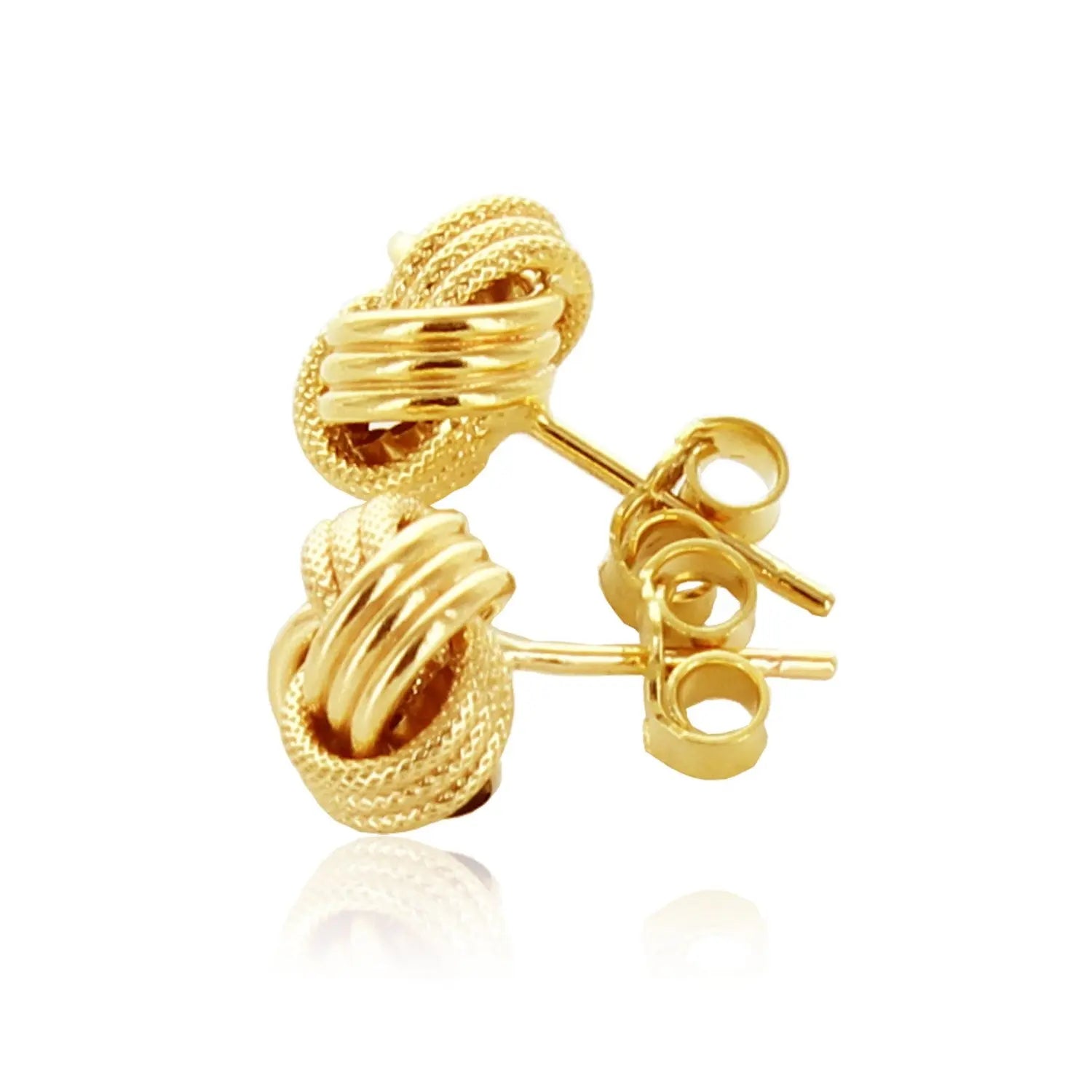 14k Yellow Gold Love Knot with Ridge Texture Earrings RCJ Earrings  CELESTIA LUXE JEWELLERS
