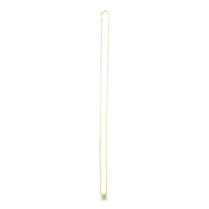 14k Yellow Gold MOP Evil Eye Necklace RCJ Necklaces  CELESTIA LUXE JEWELLERS