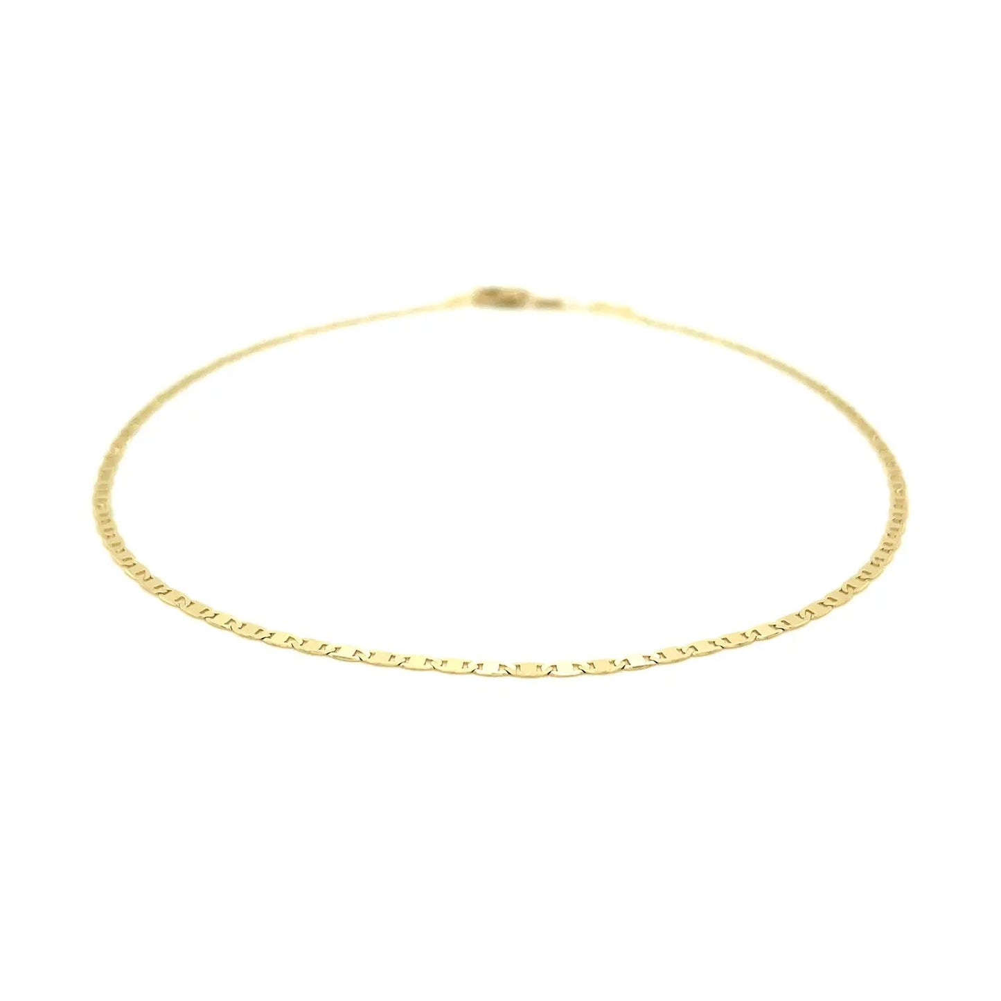 14k Yellow Gold Mariner Link Anklet 1.7mm RCJ Anklets  CELESTIA LUXE JEWELLERS