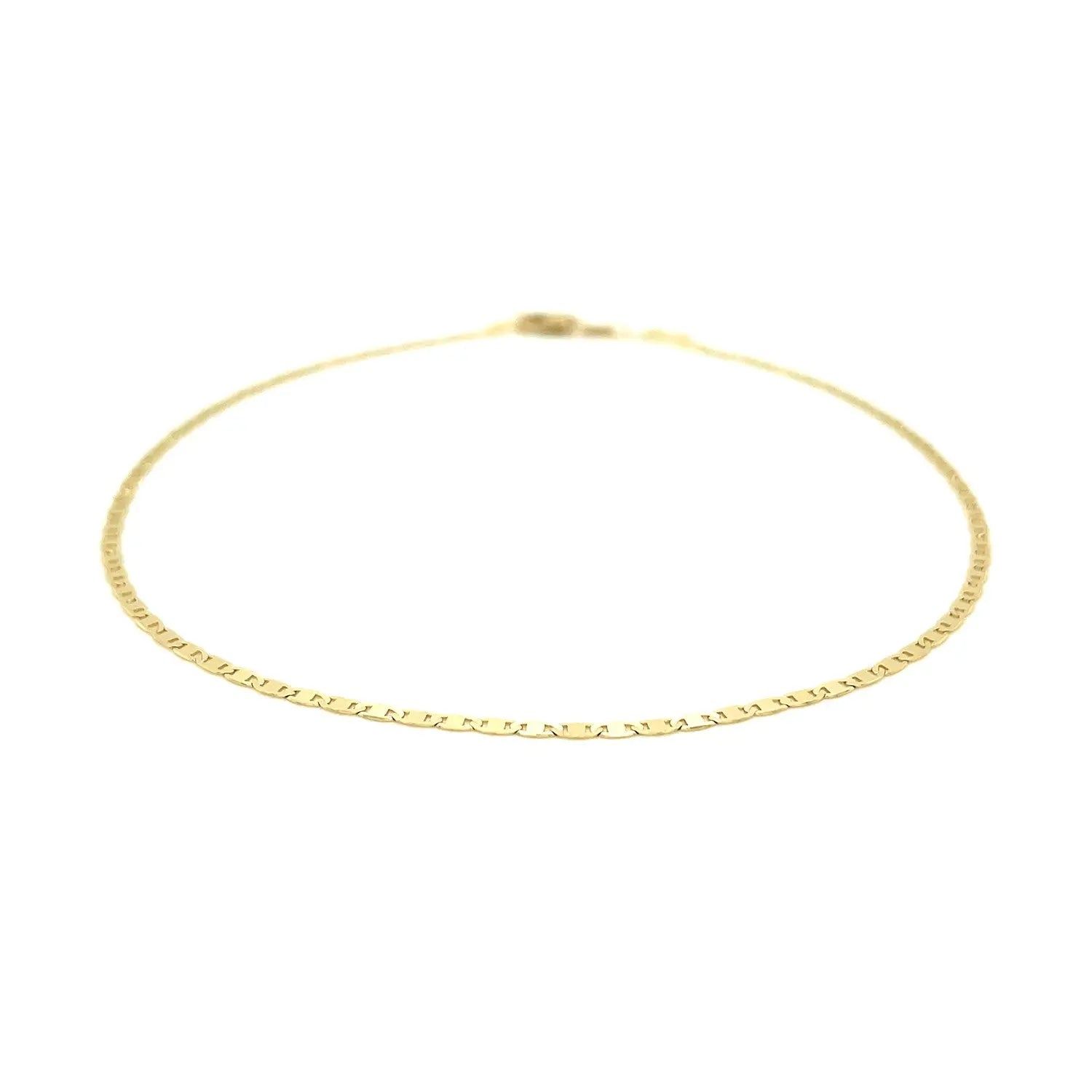 14k Yellow Gold Mariner Link Anklet 1.7mm RCJ Anklets  CELESTIA LUXE JEWELLERS