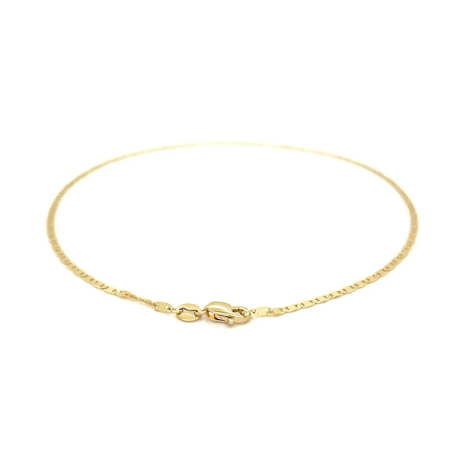 14k Yellow Gold Mariner Link Anklet 1.7mm RCJ Anklets  CELESTIA LUXE JEWELLERS