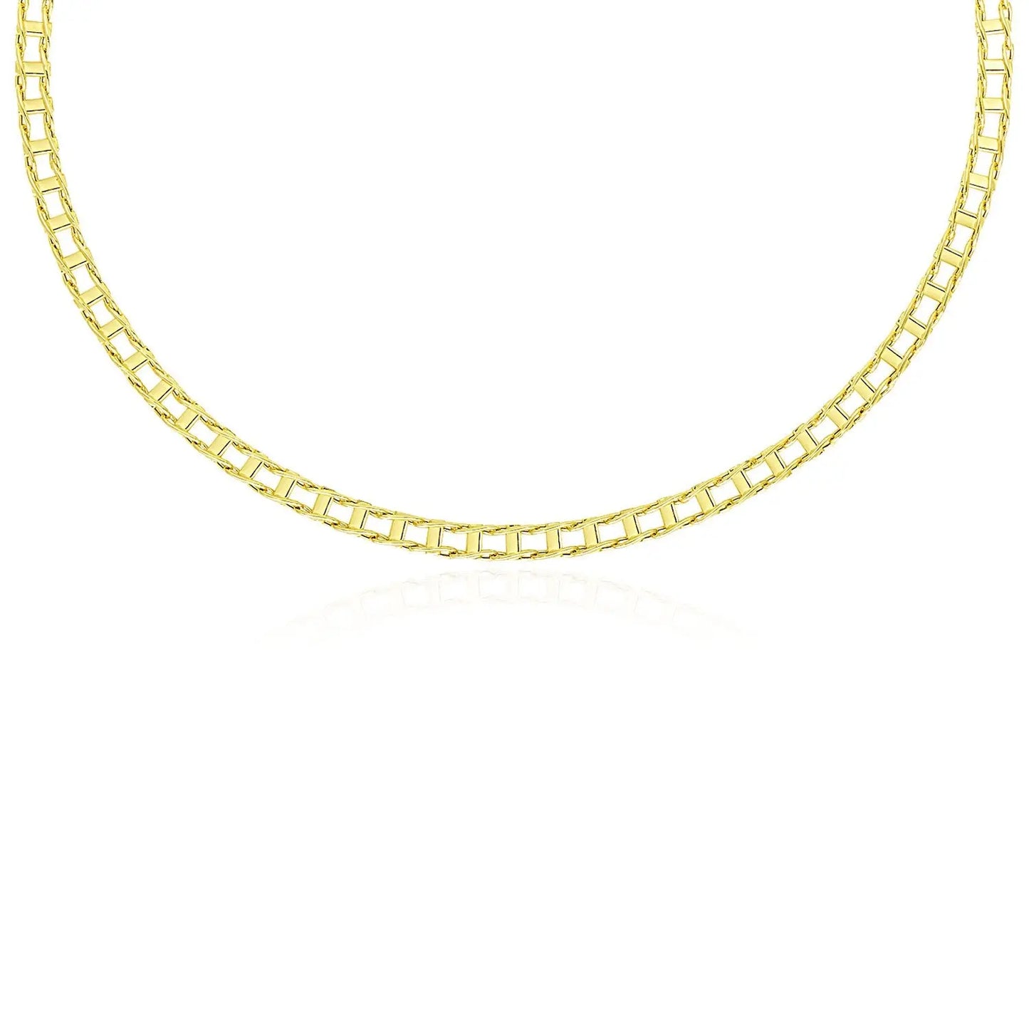 14k Yellow Gold Men's Necklace with Track Design Links RCJ Necklaces  CELESTIA LUXE JEWELLERS
