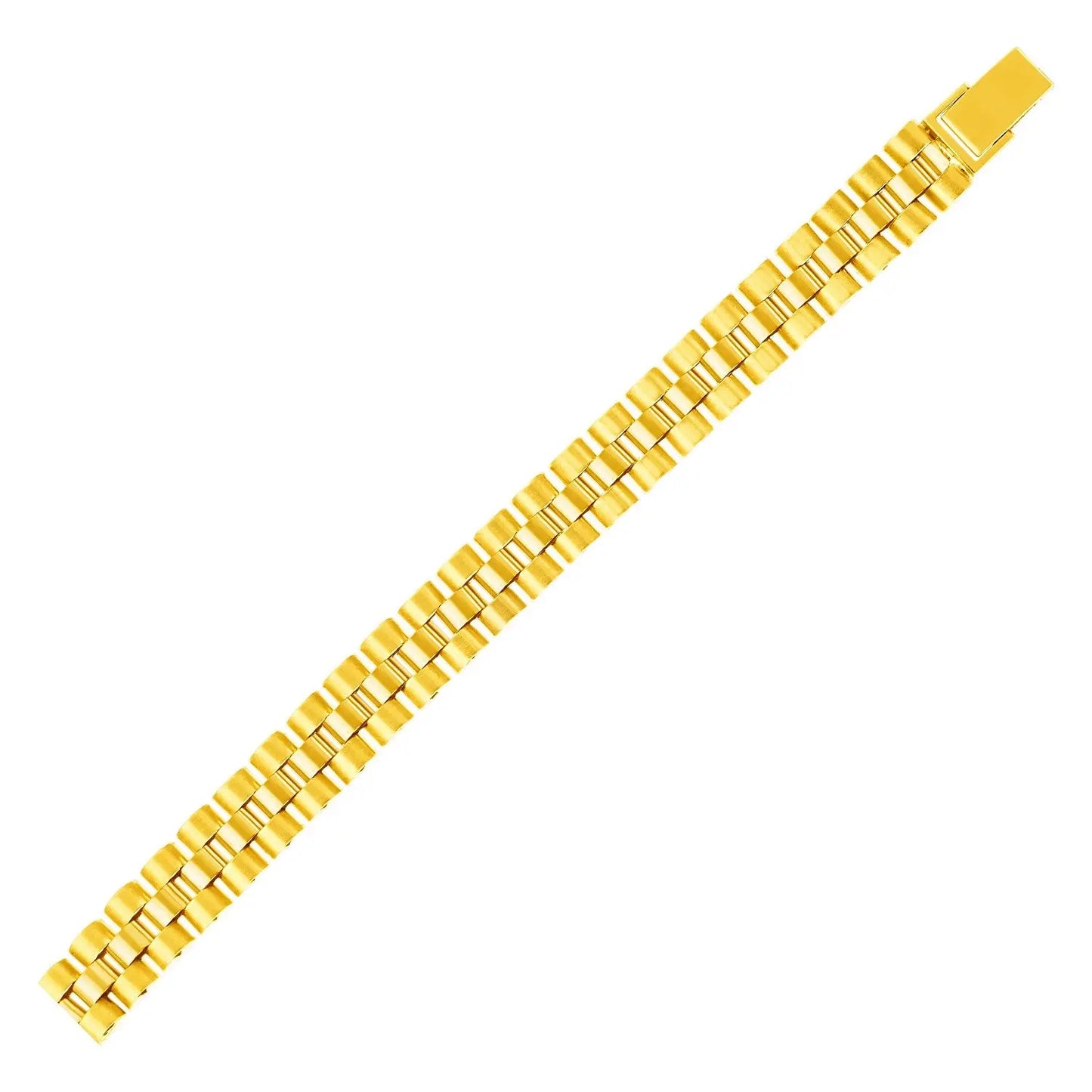 14k Yellow Gold Mens Panther Link Bracelet (9.30 mm) RCJ Bracelets  CELESTIA LUXE JEWELLERS