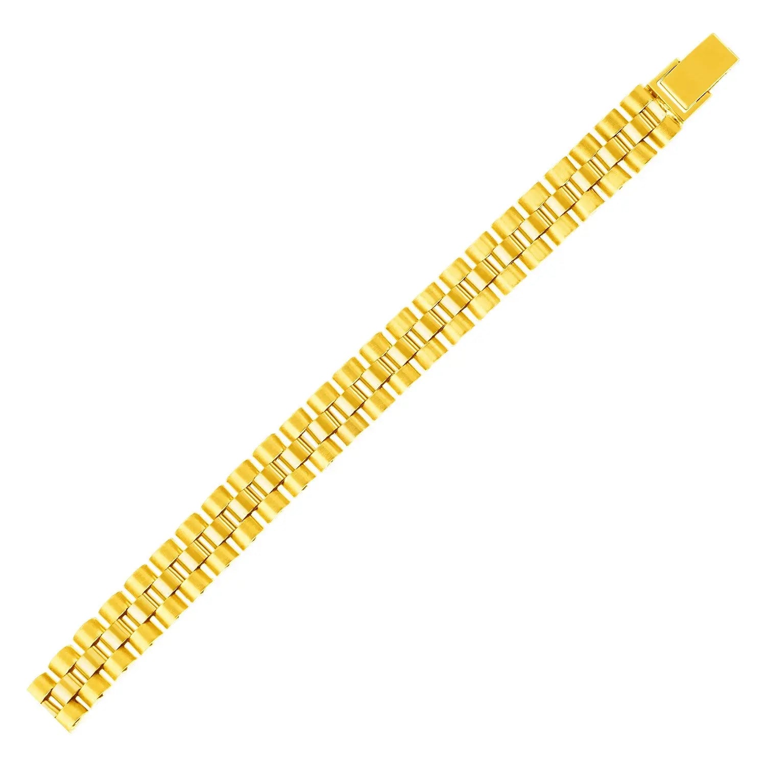 14k Yellow Gold Mens Panther Link Bracelet (9.30 mm) RCJ Bracelets  CELESTIA LUXE JEWELLERS