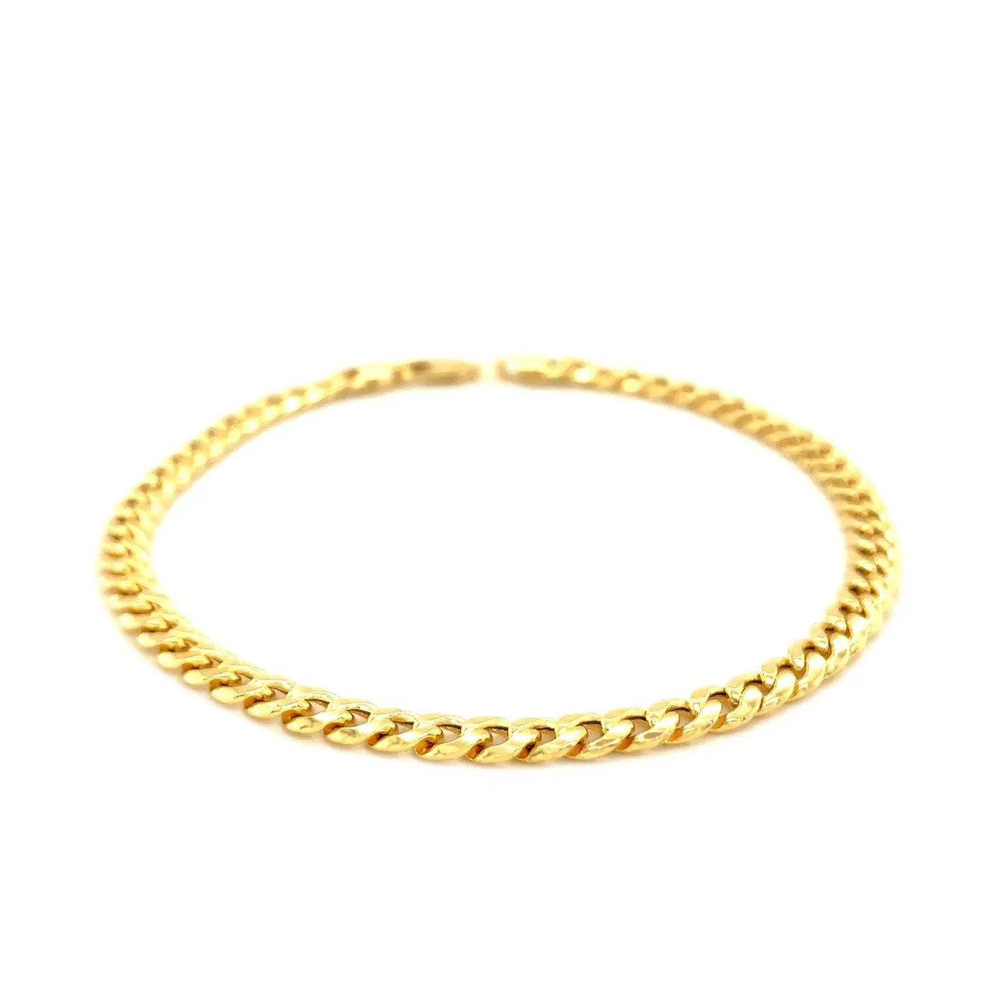 14k Yellow Gold Miami Cuban Semi Solid Bracelet (4.50 mm) RCJ Bracelets  CELESTIA LUXE JEWELLERS