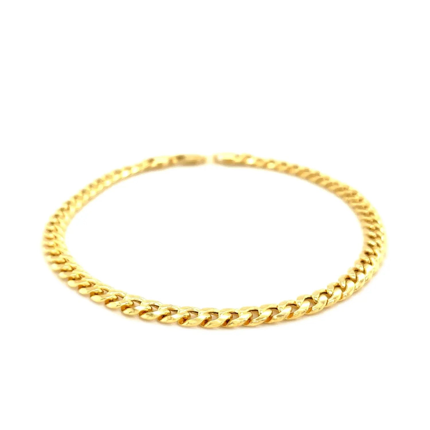 14k Yellow Gold Miami Cuban Semi Solid Bracelet (4.50 mm) RCJ Bracelets  CELESTIA LUXE JEWELLERS