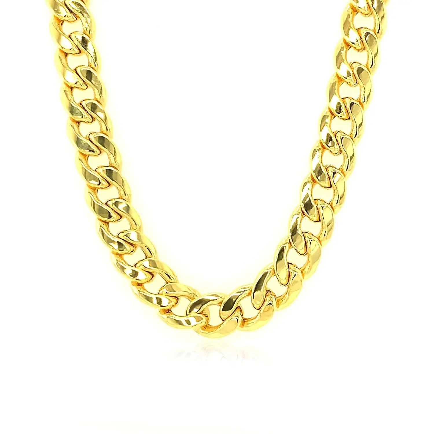 14k Yellow Gold Miami Cuban Semi Solid Chain (7.00 mm) RCJ Chains  CELESTIA LUXE JEWELLERS