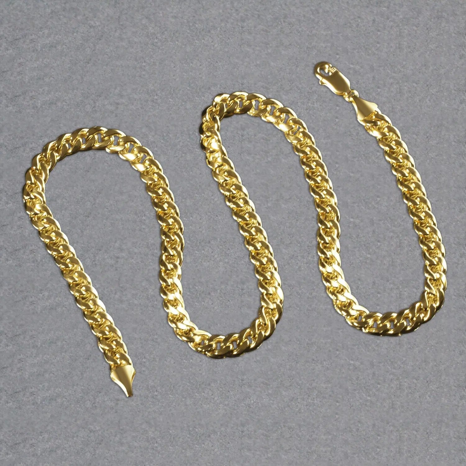 14k Yellow Gold Miami Cuban Semi Solid Chain (8.00 mm) RCJ Chains  CELESTIA LUXE JEWELLERS
