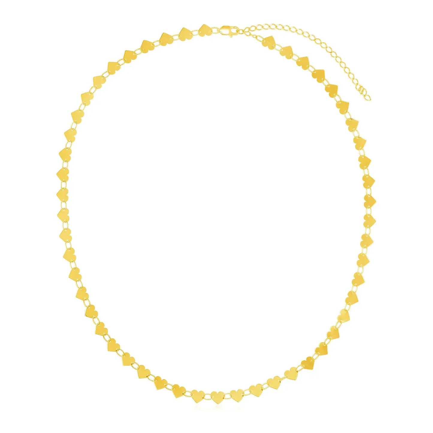 14k Yellow Gold Mirrored Heart Chain Necklace RCJ Necklaces  CELESTIA LUXE JEWELLERS