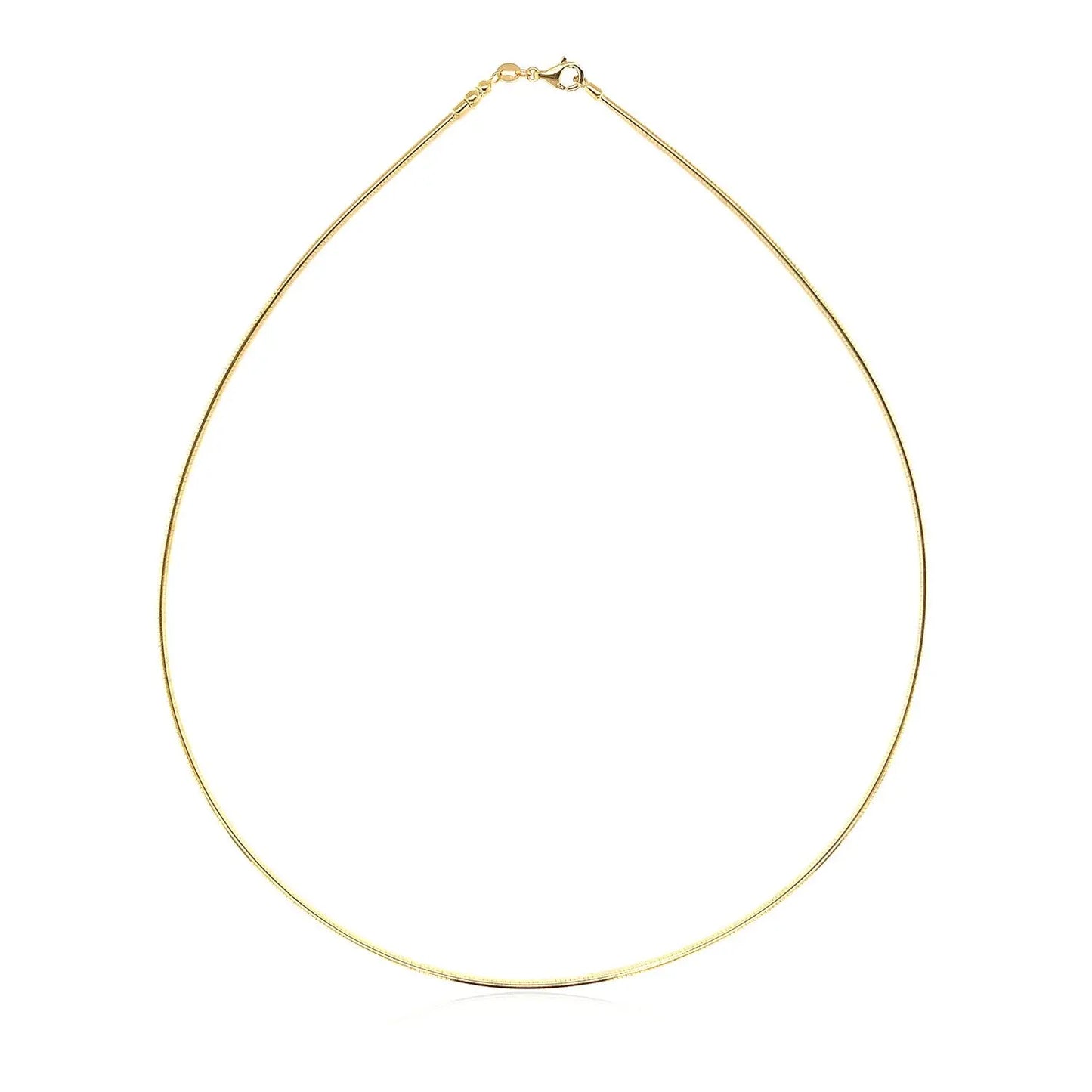 14k Yellow Gold Necklace in a Round Omega Chain Style RCJ Necklaces  CELESTIA LUXE JEWELLERS