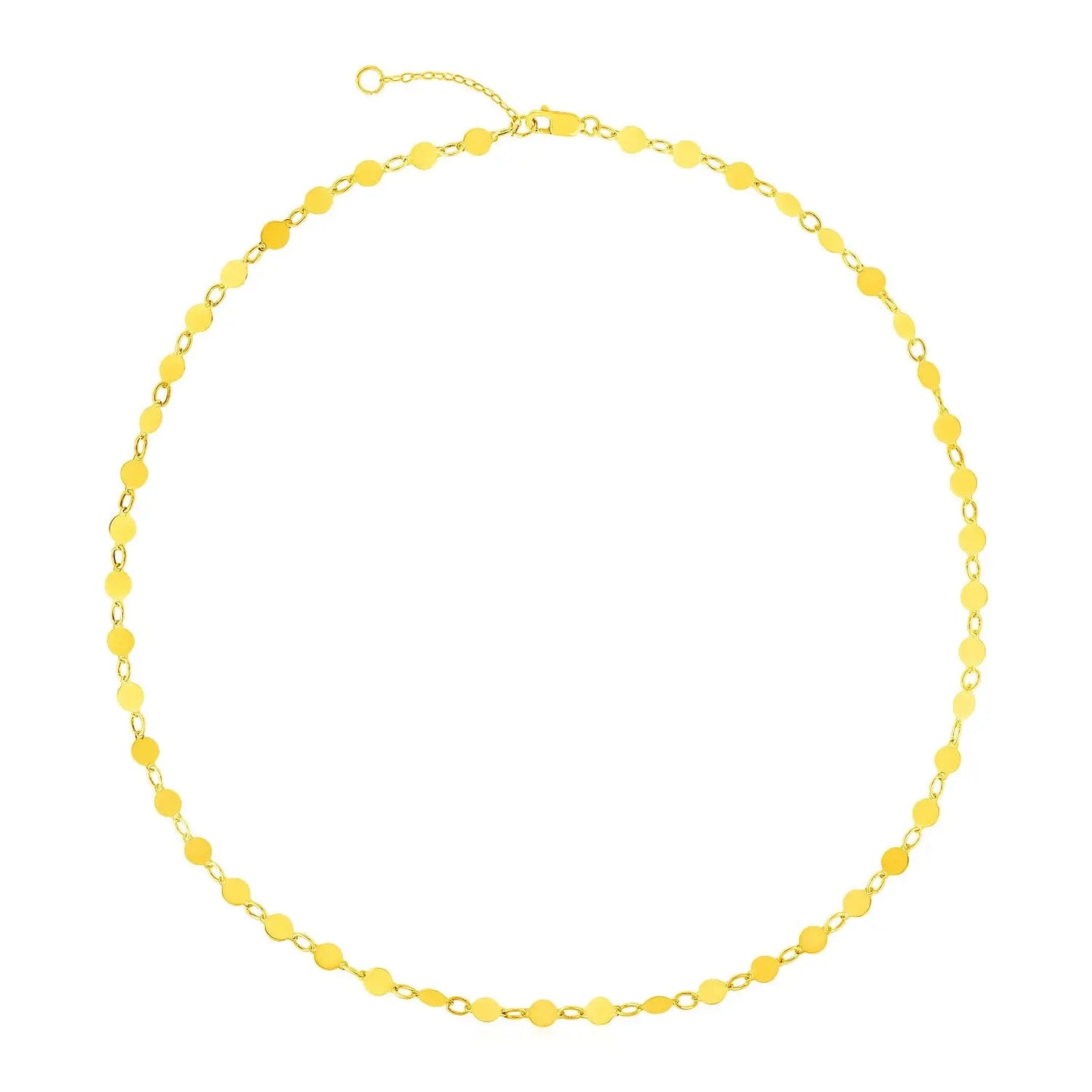 14k Yellow Gold Necklace with Polished Circles RCJ Necklaces  CELESTIA LUXE JEWELLERS