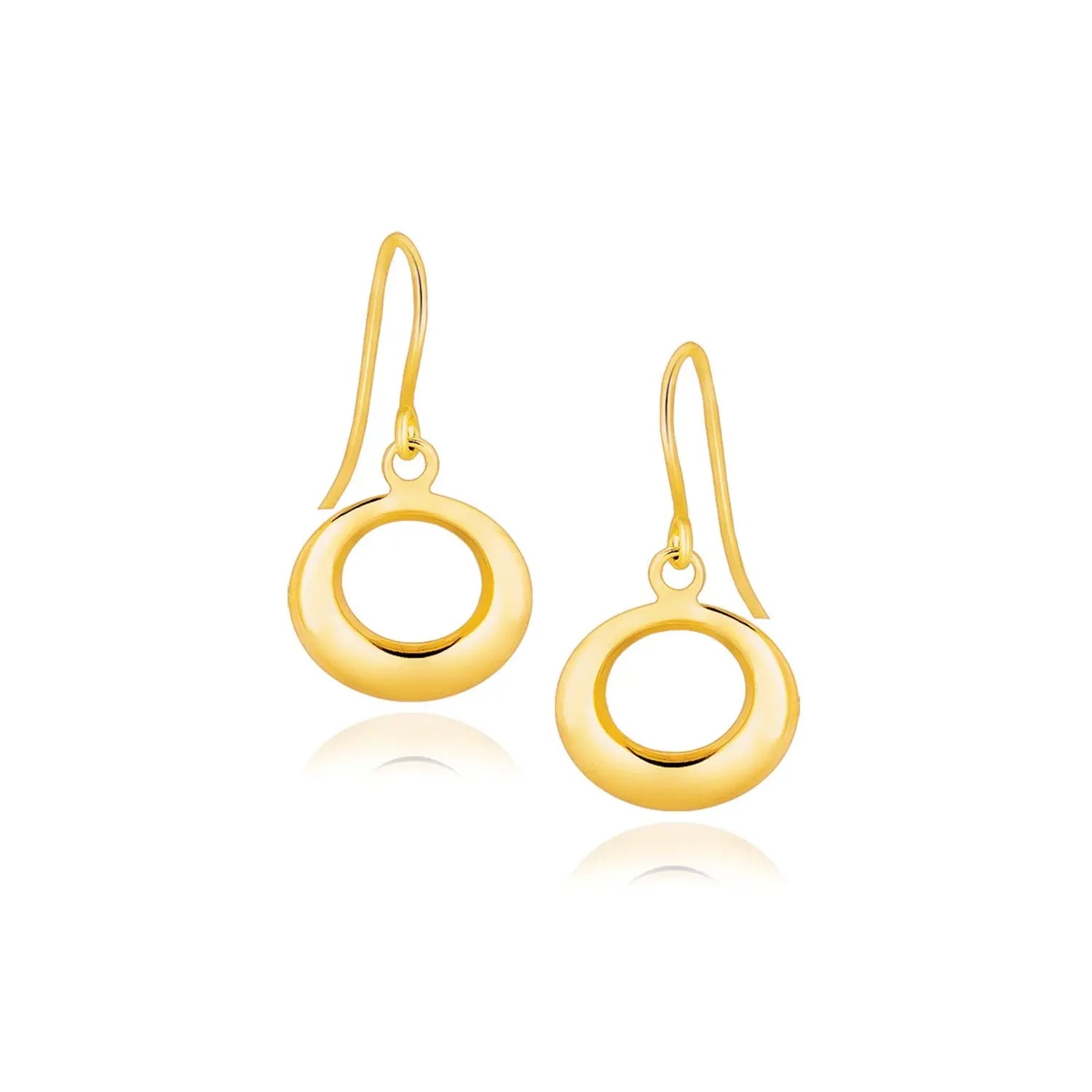 14k Yellow Gold Open Circle Dangle Earrings RCJ Earrings  CELESTIA LUXE JEWELLERS