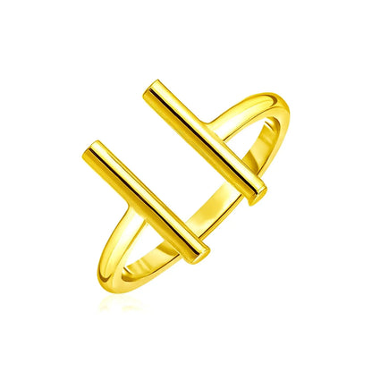 14k Yellow Gold Open Ring with Bars RCJ Rings  CELESTIA LUXE JEWELLERS