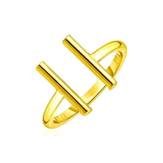 14k Yellow Gold Open Ring with Bars RCJ Rings  CELESTIA LUXE JEWELLERS