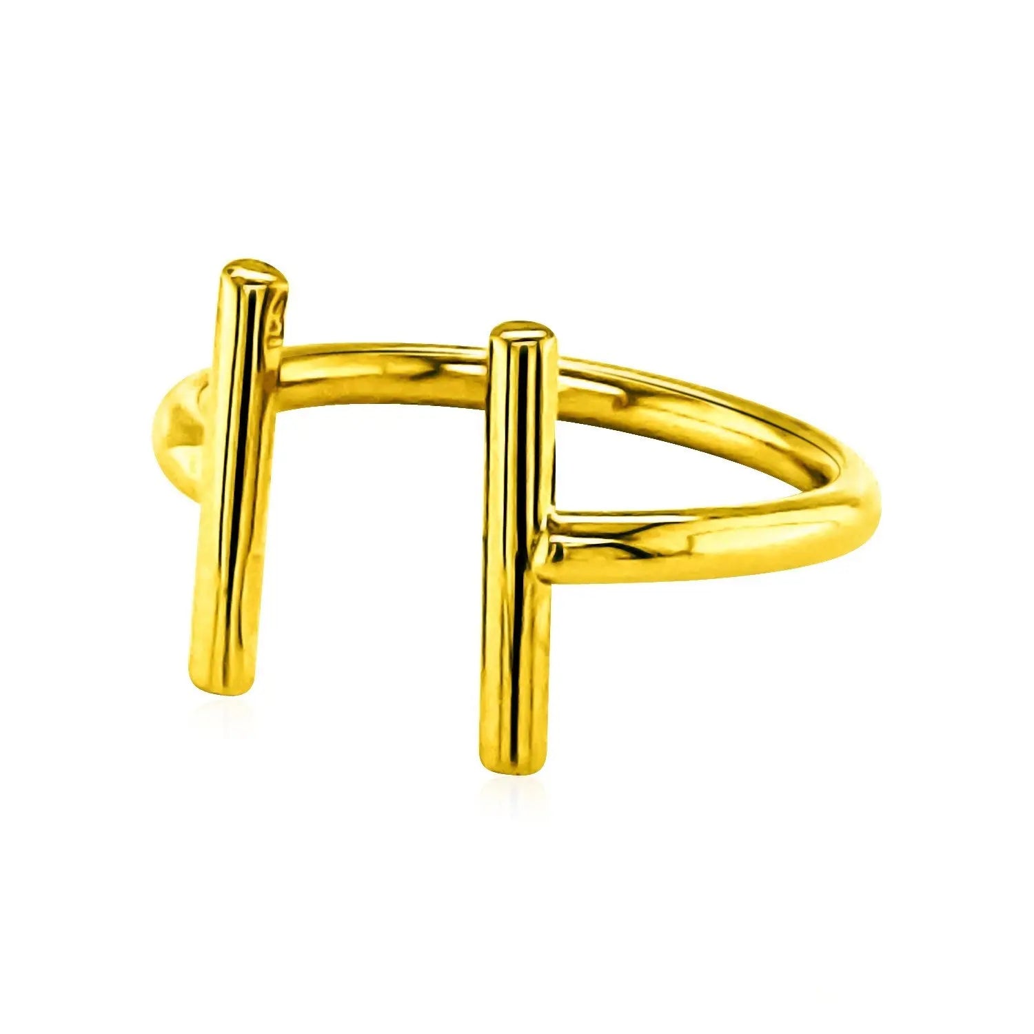 14k Yellow Gold Open Ring with Bars RCJ Rings  CELESTIA LUXE JEWELLERS