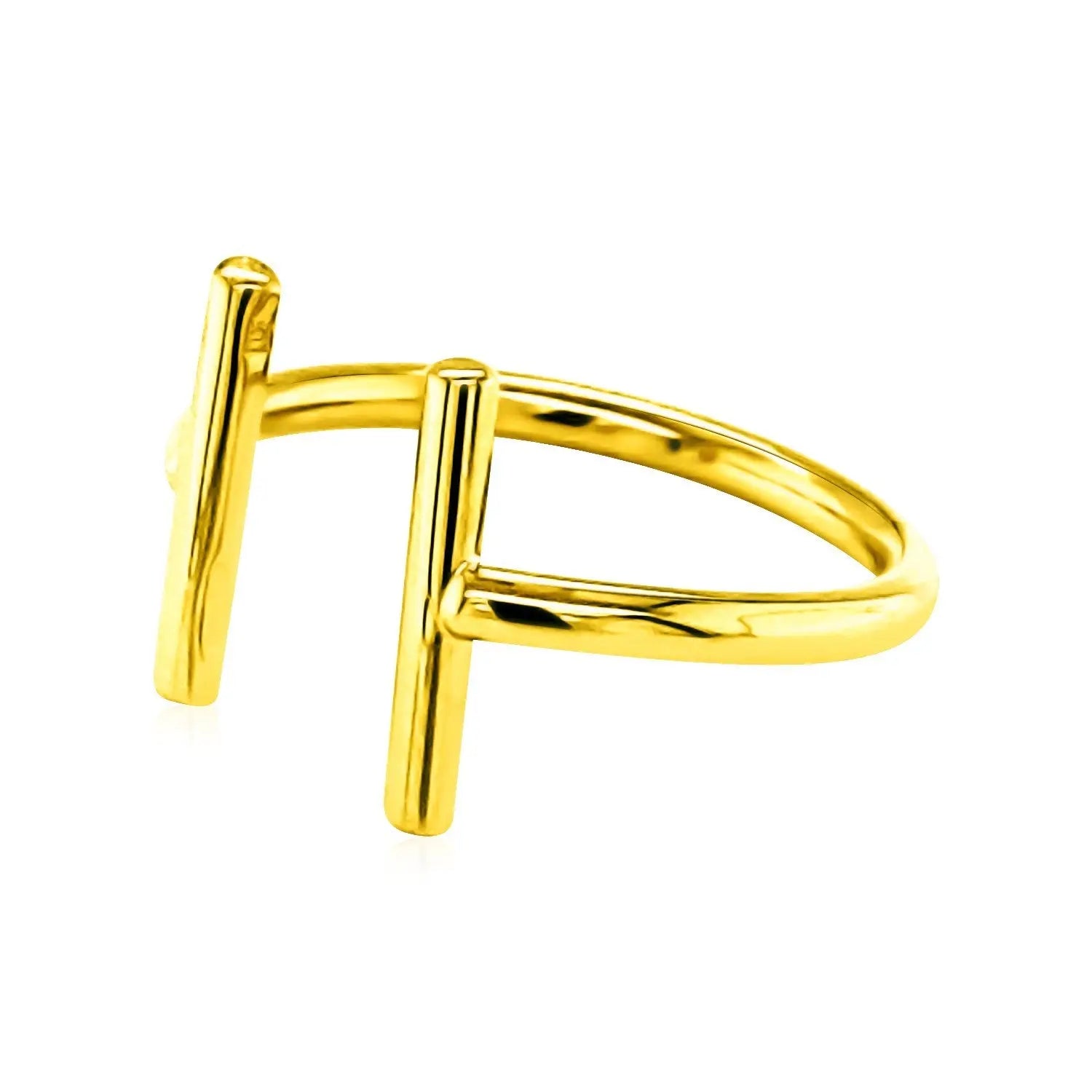 14k Yellow Gold Open Ring with Bars RCJ Rings  CELESTIA LUXE JEWELLERS