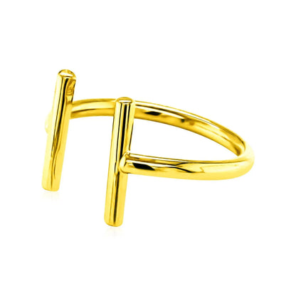 14k Yellow Gold Open Ring with Bars RCJ Rings  CELESTIA LUXE JEWELLERS