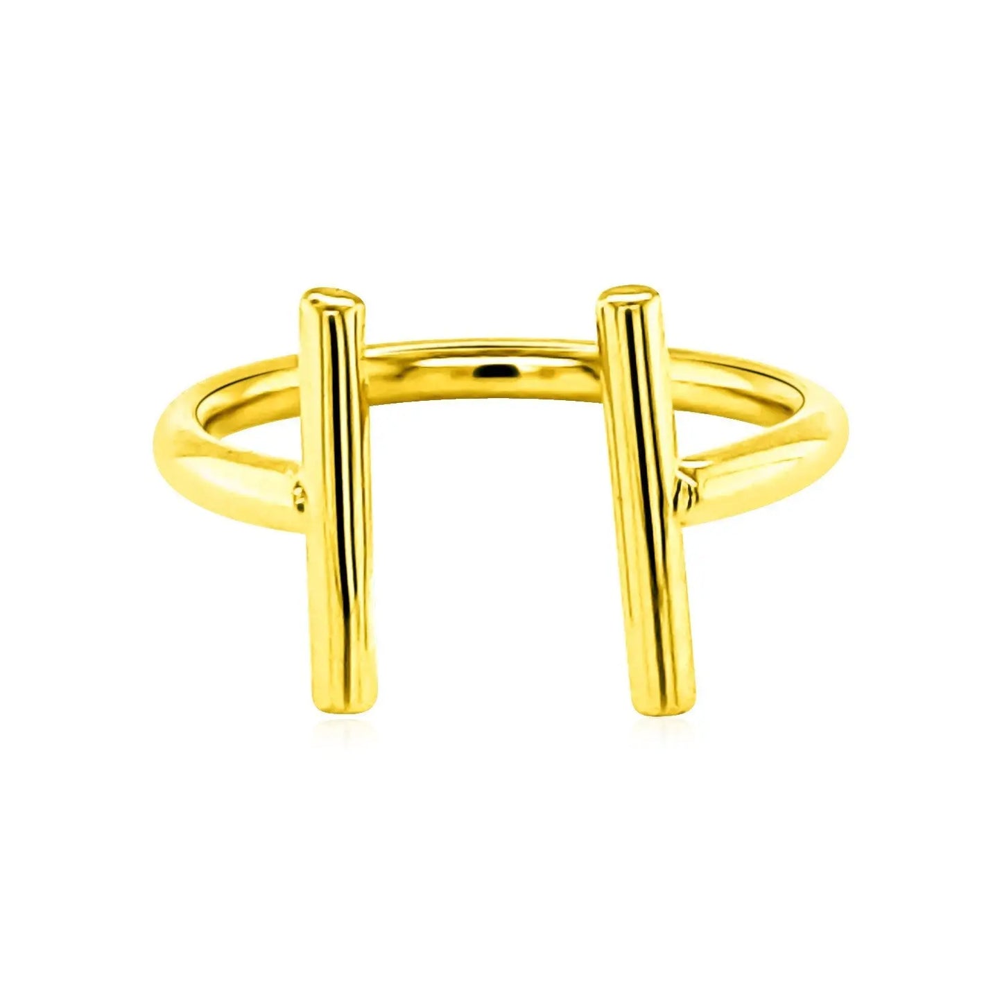 14k Yellow Gold Open Ring with Bars RCJ Rings  CELESTIA LUXE JEWELLERS