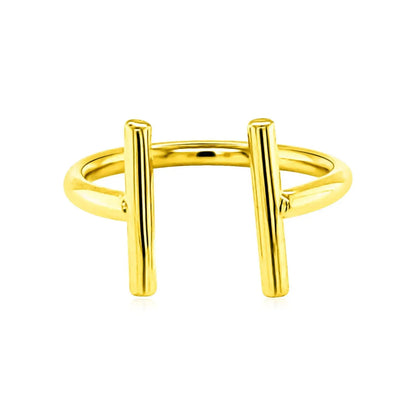 14k Yellow Gold Open Ring with Bars RCJ Rings  CELESTIA LUXE JEWELLERS
